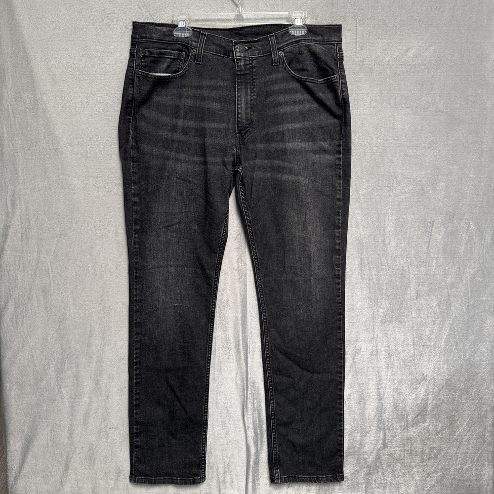 Levis 511 Jeans Mens 38x32 Black Charcoal Wash Tapered Slim Denim Cotton Blend